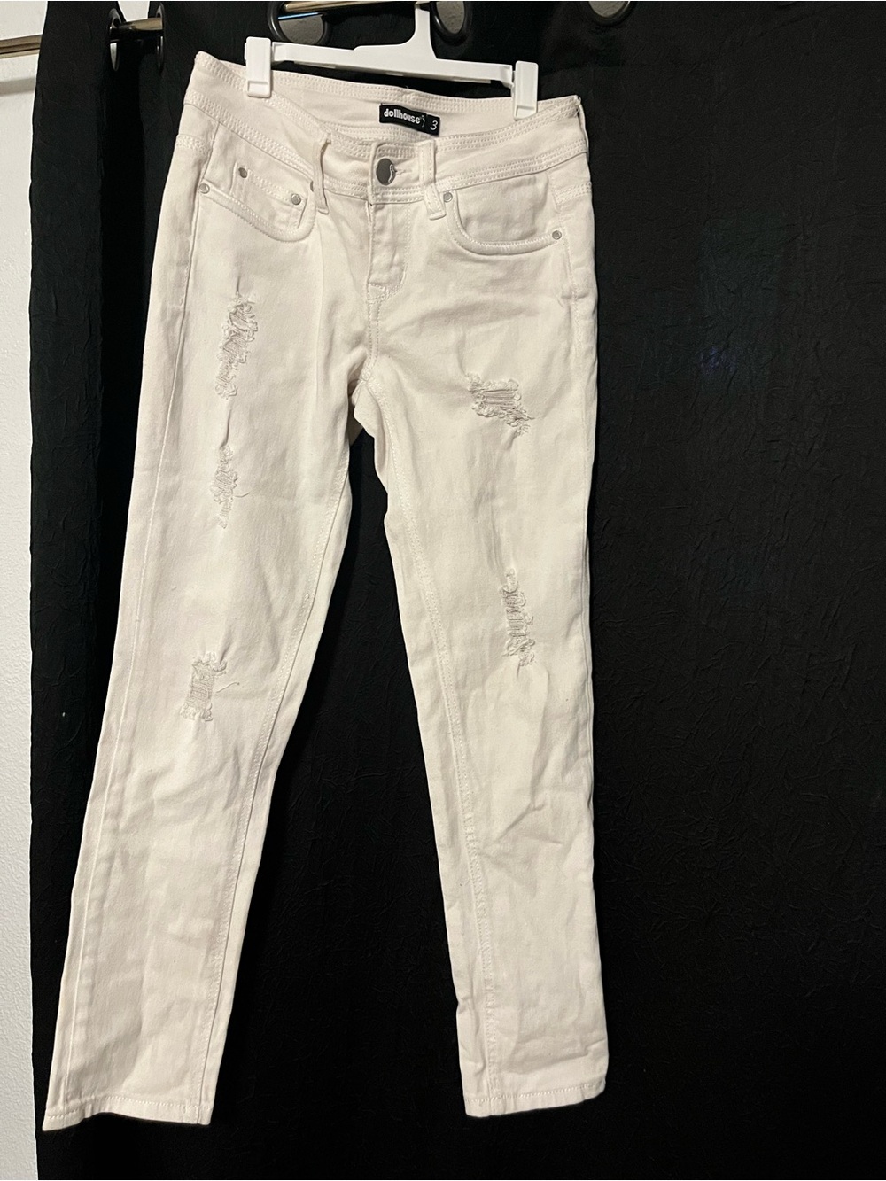 Dollhouse White Distressed Skinny Jeans